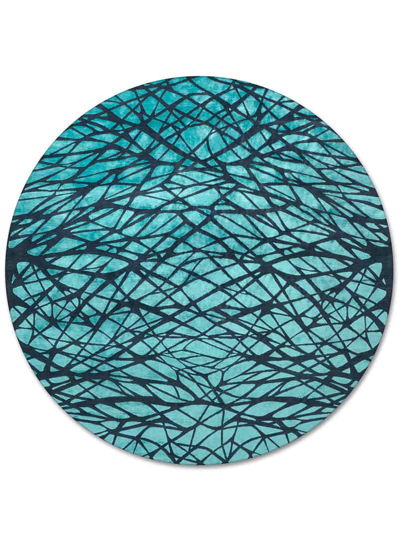 Tapis rond noué main de luxe Dresden