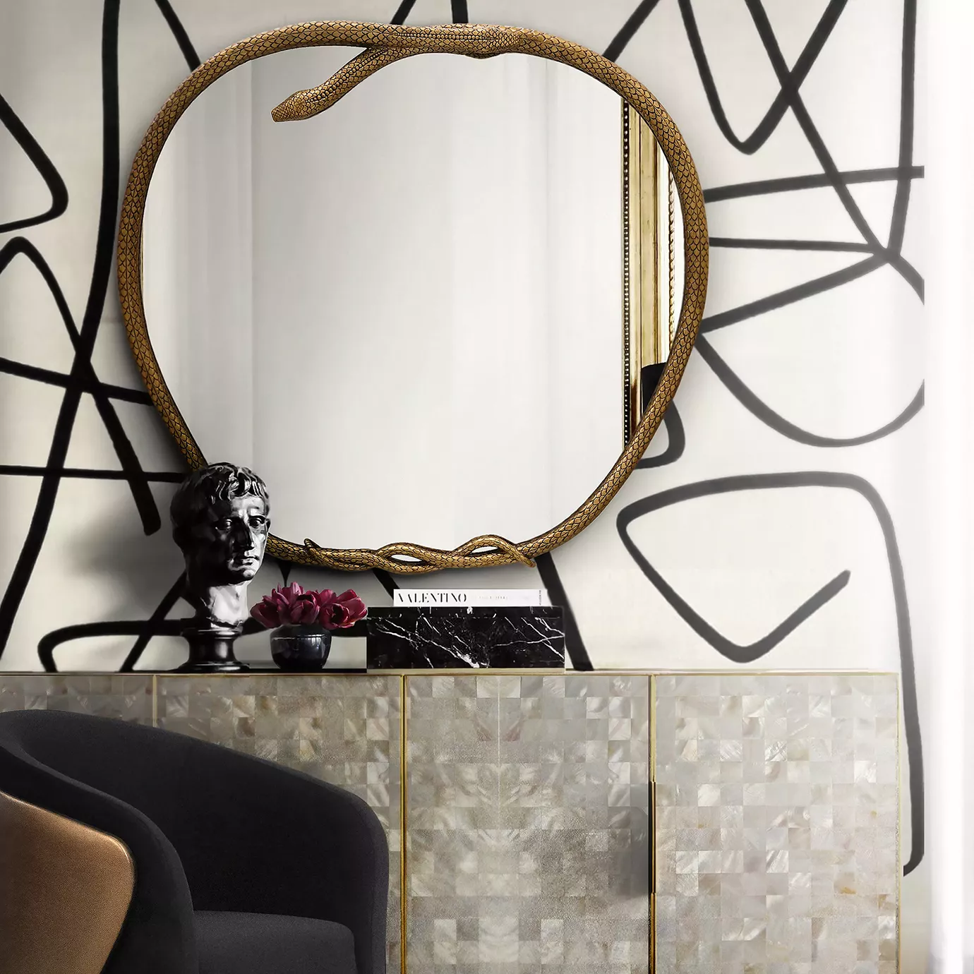 Miroir Pomme Serpentine