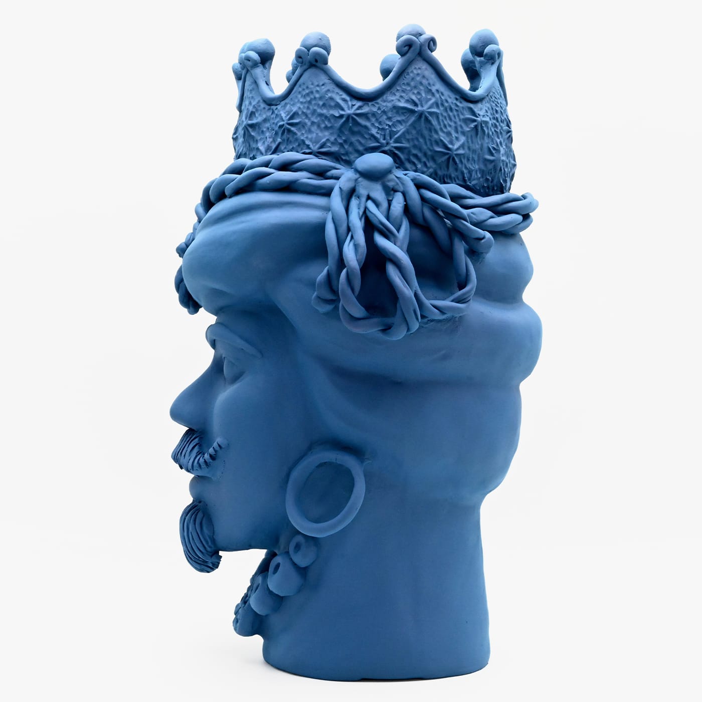 Sculpture Tête De Maure Bleu