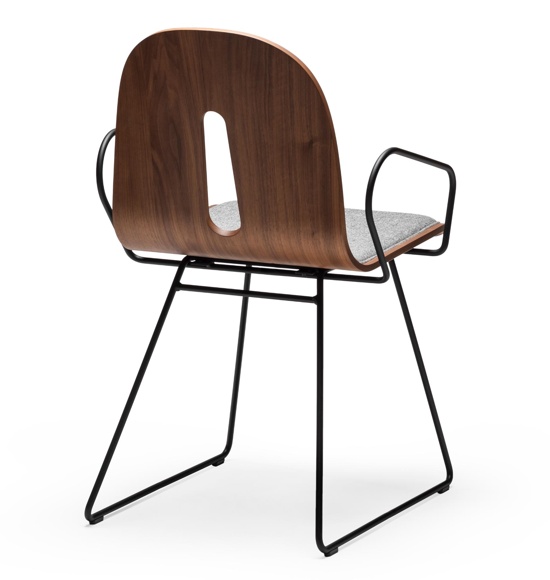 Chaise Gotham Woody SL-P-I Grise avec Accoudoirs