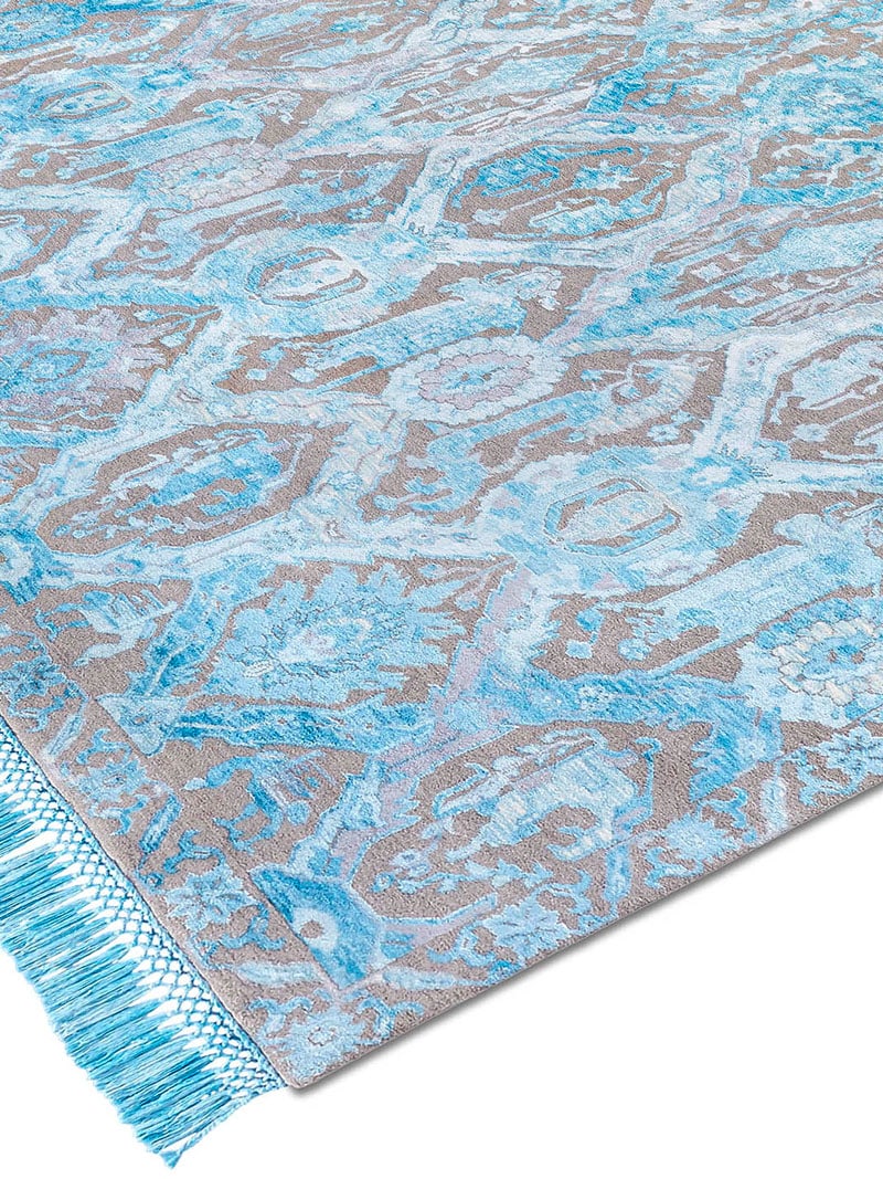 Tapis de luxe fait main KavaBagh Bleu
