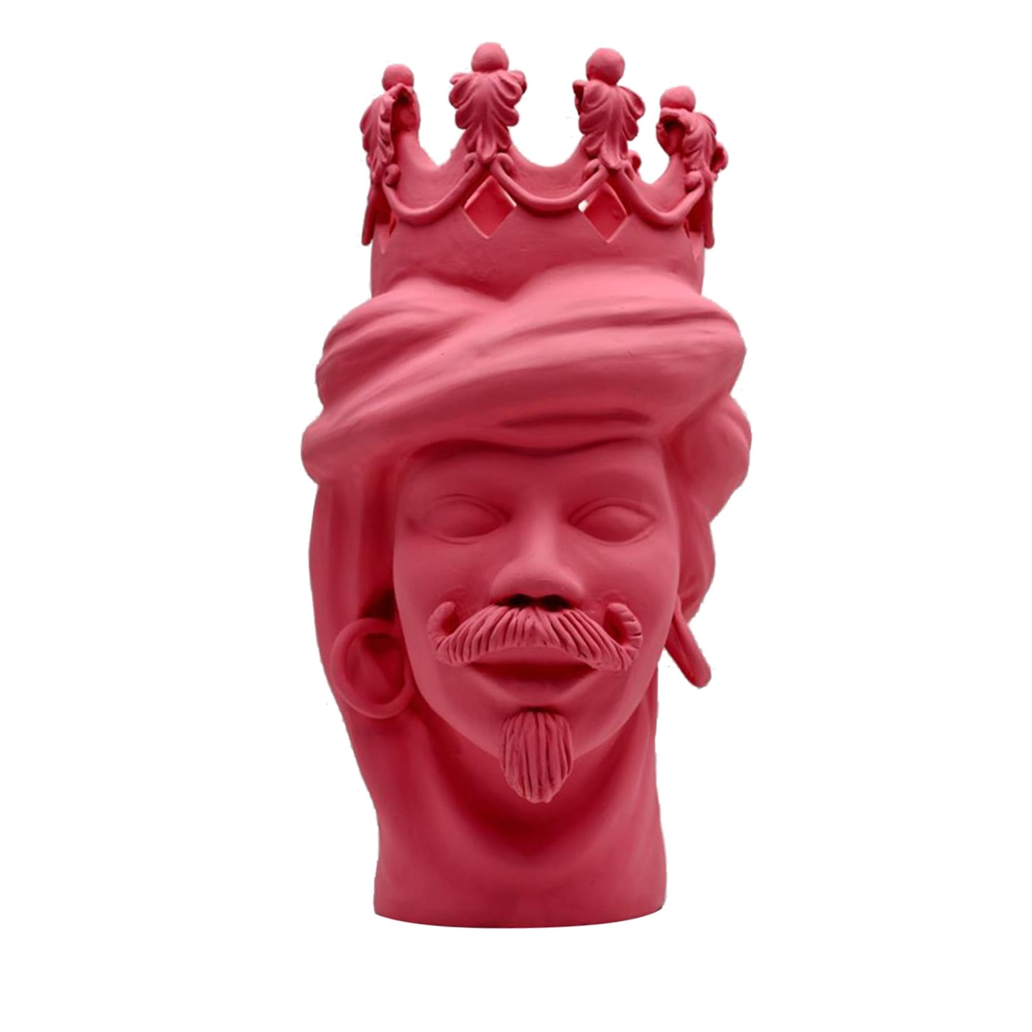 Sculpture Tête De Maure Rose