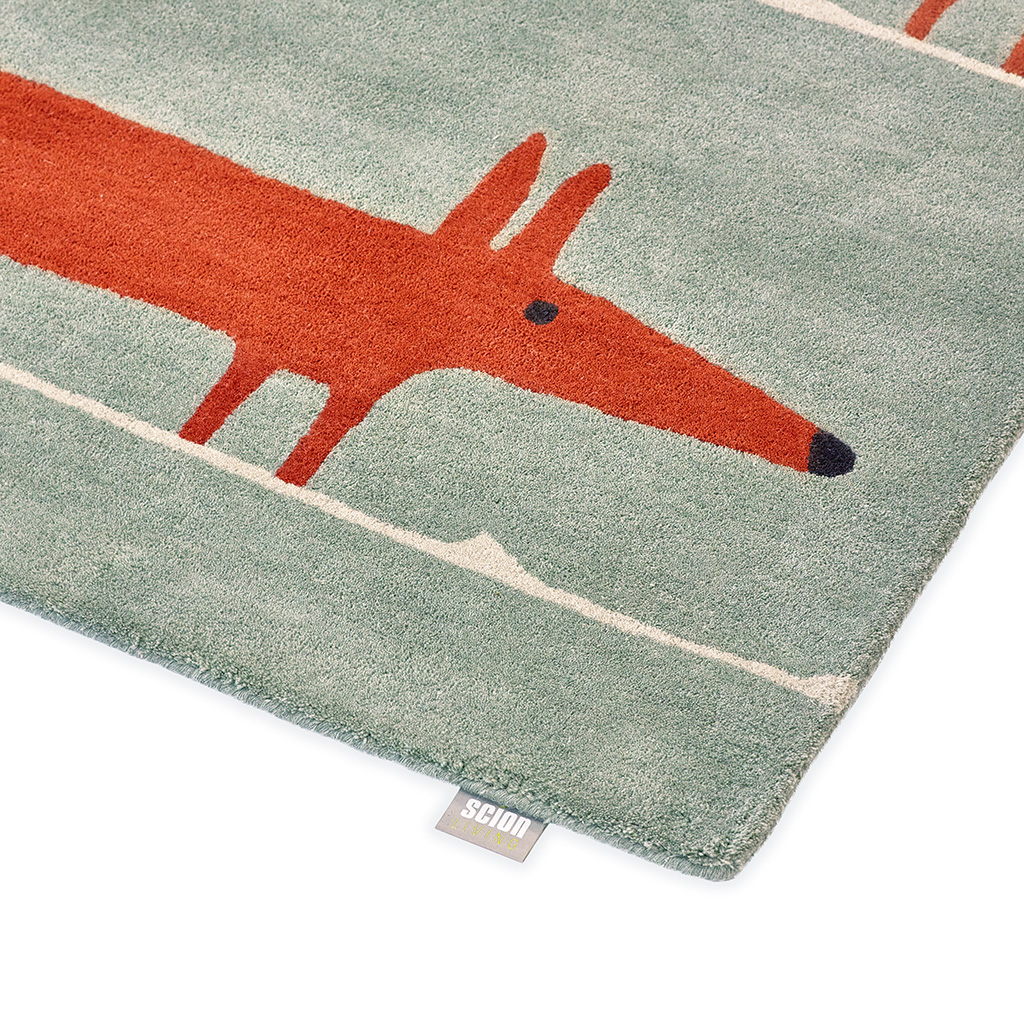 Tapis Mr. Fox Menthe / Coquelicot | Taille: 120 x 180 cm