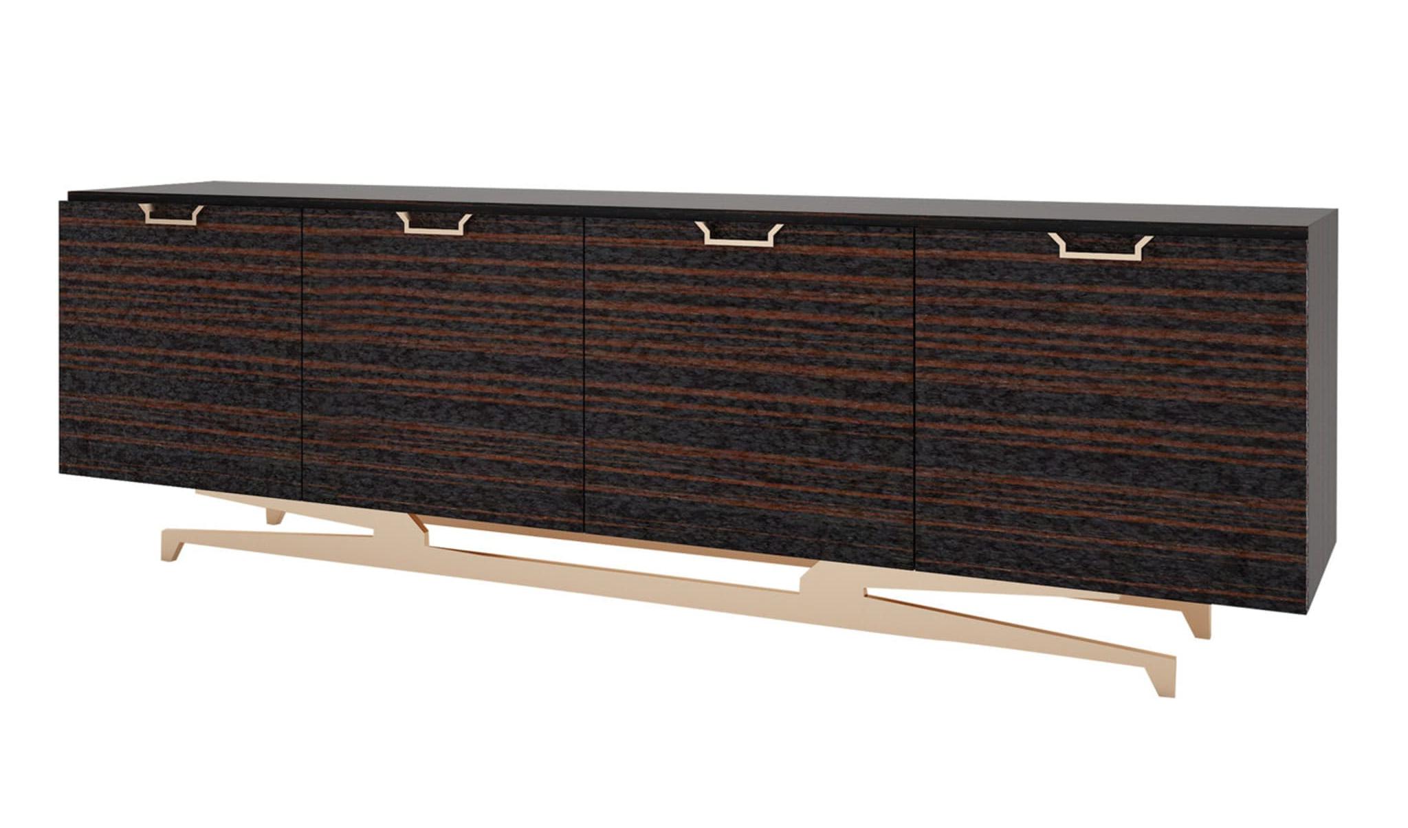 Buffet Wall Street | Finition: Placage brillant | Dimensions: L 250 x P 53 x H 78 cm