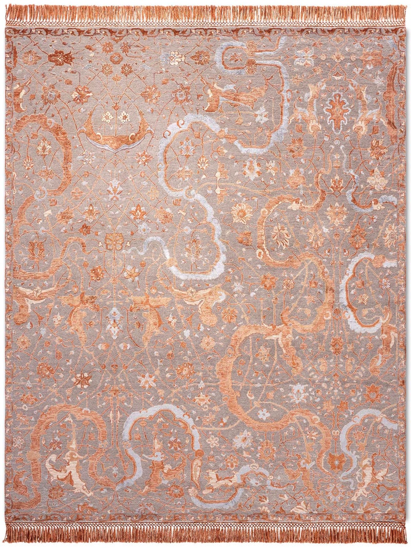 Tapis de luxe Tabriz Orange