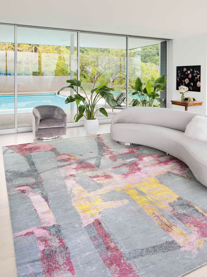 Tapis Arizona No. 03 Original sur Gris Clair | Taille: 122 x 183 cm
