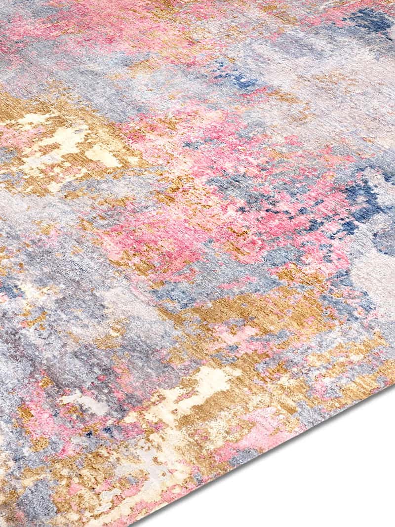 Tapis noué main de luxe Stéréo Multicolore