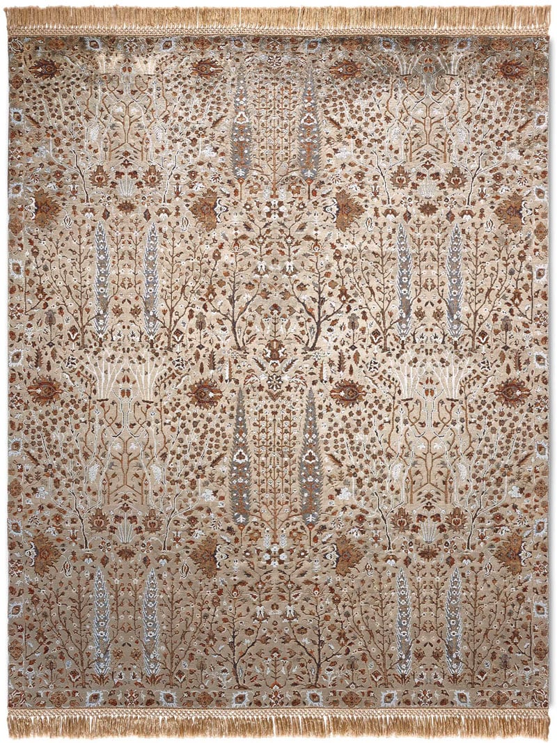 Tapis de luxe Jardin de Pins Gris / Vert