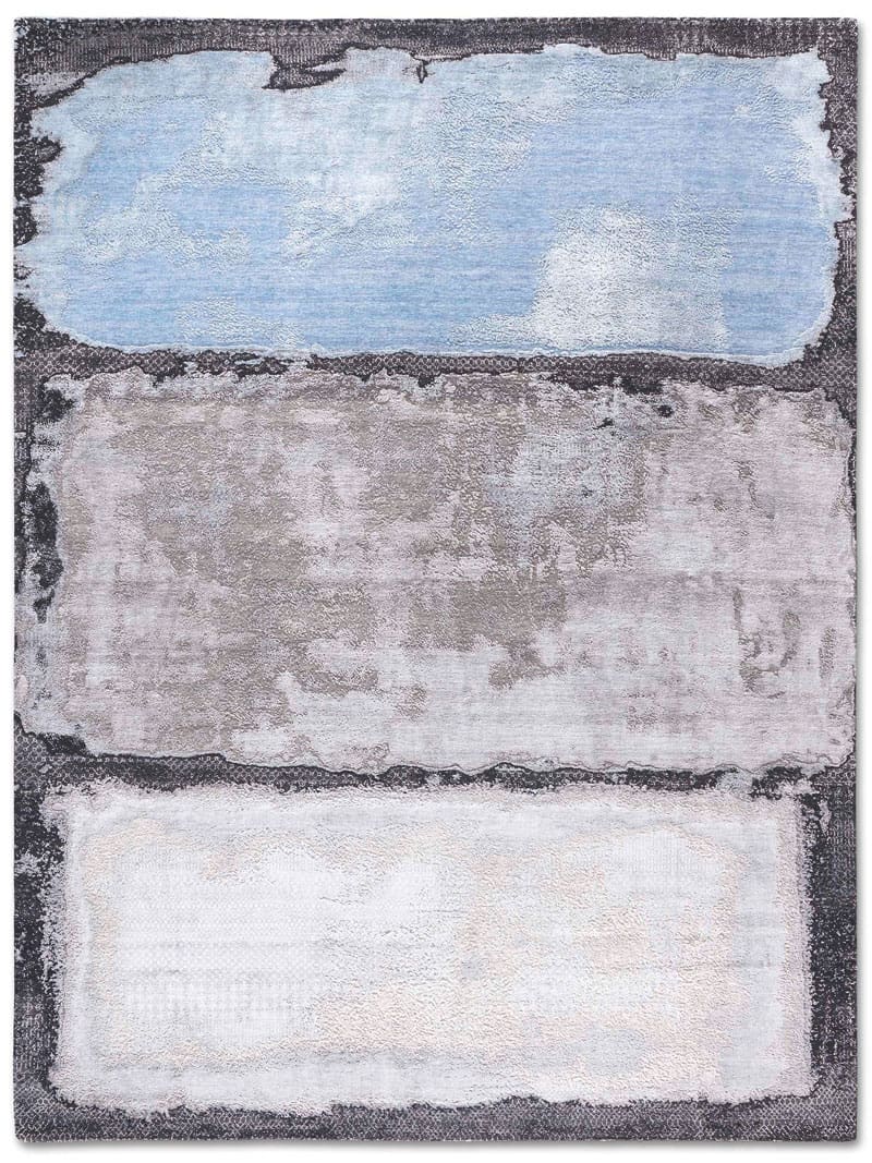 Tapis tissé main Bleu Clair Taupe