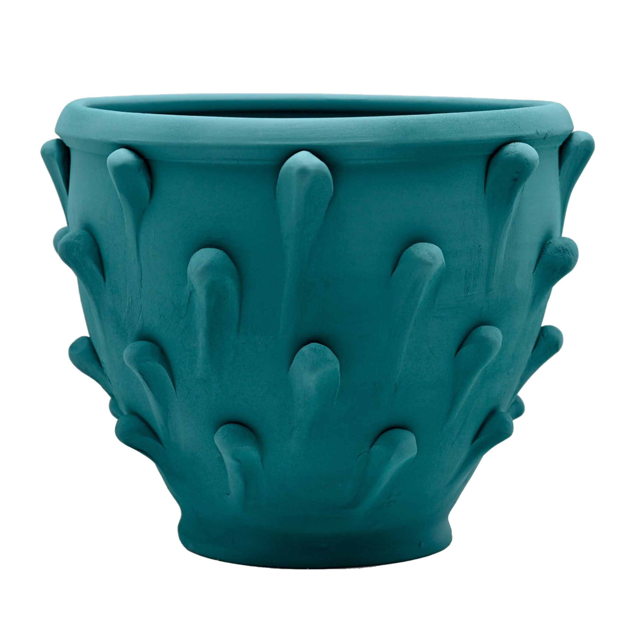 Vase Bleu Sarcelle Sculpteur à la Main