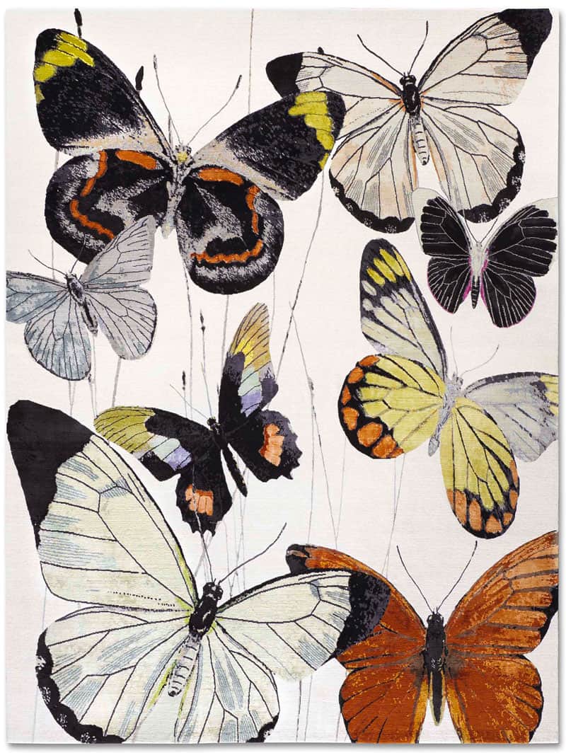 Tapis Papillon No. 03 Original sur Blanc | Taille: 365 x 457 cm