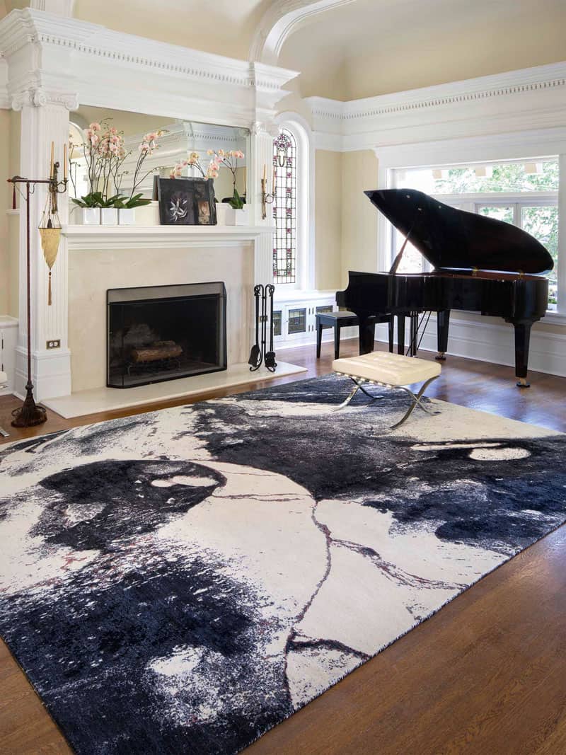Tapis Noir No. 01 Original sur Blanc