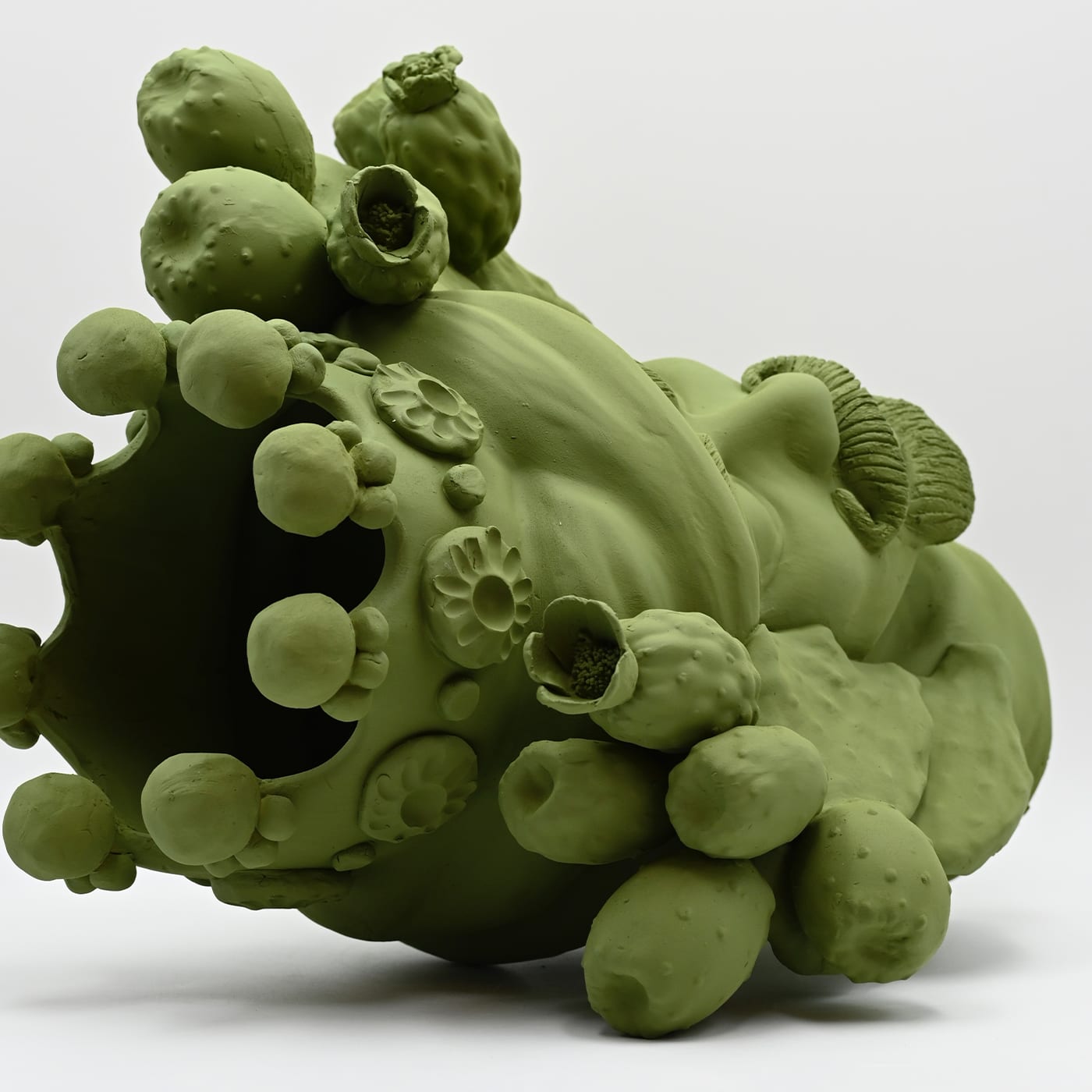 Sculpture Tête De Maure Vert Artisanale