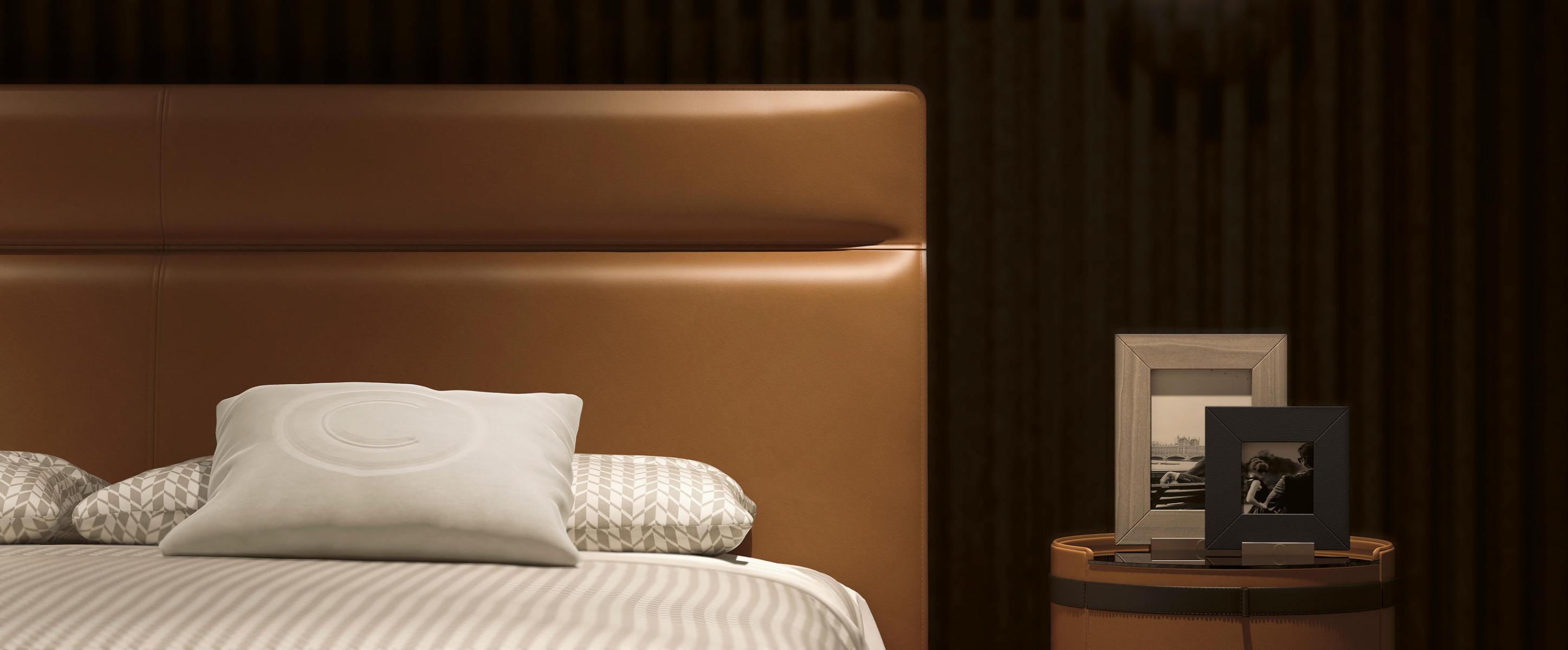 Lit Moderne en Cuir | Taille de matelas: 200 x 200 cm