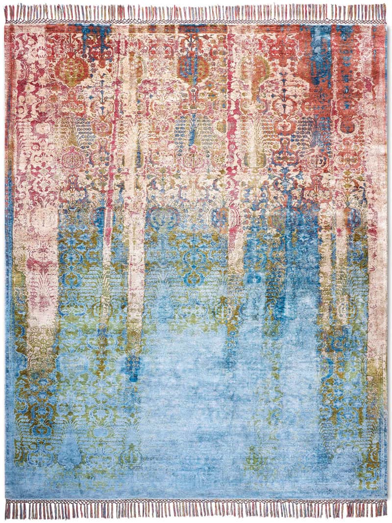 Tapis noué main de luxe Woods Multicolore