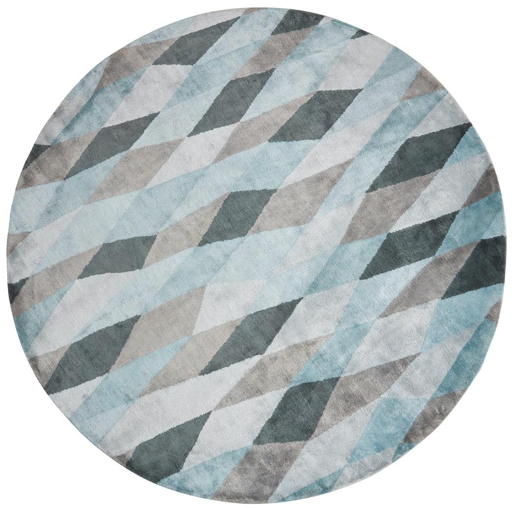 Tapis Losanges Ivre Bleu