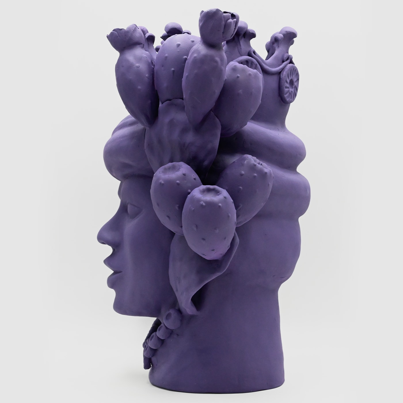Sculpture Tête De Maure Violette
