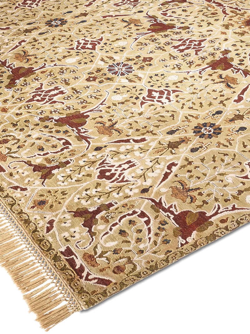 Tapis fait main de luxe Teheran Jaune