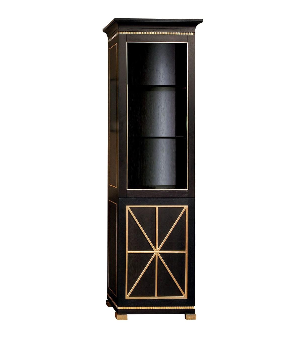 Vitrine haute en bois laqué noir
