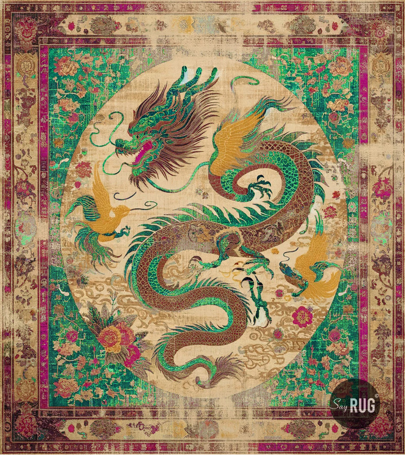 Tapis Samurai Vert Citron / Violet