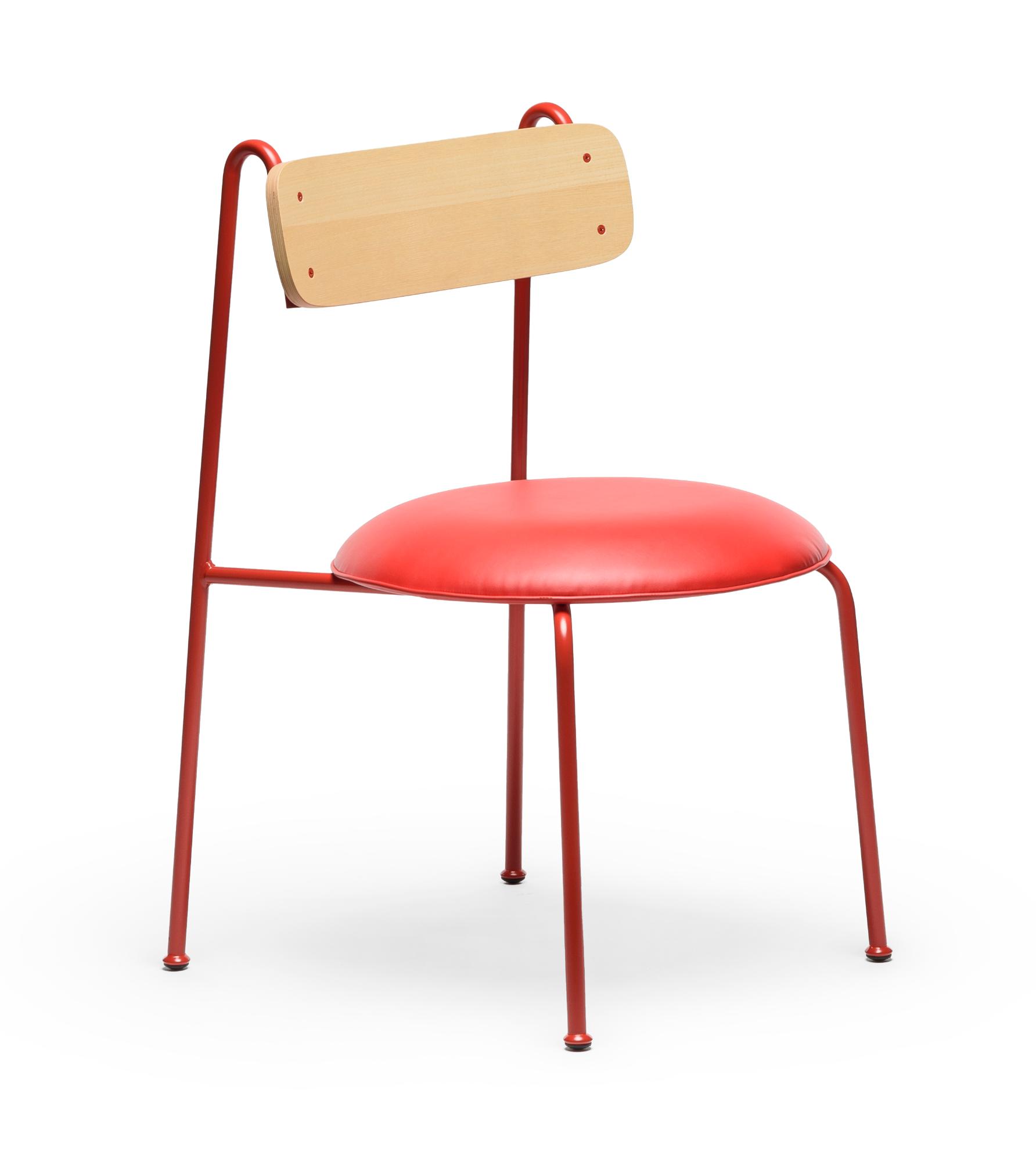 Chaise Lena Frêne Rouge