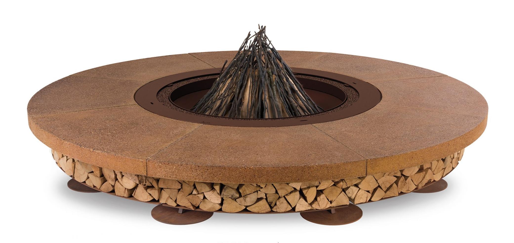 Brasero Ercole en béton marron