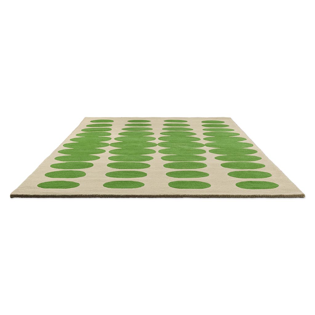 Optical Oval Green / Cream Tapis | Taille: 250 × 350 cm