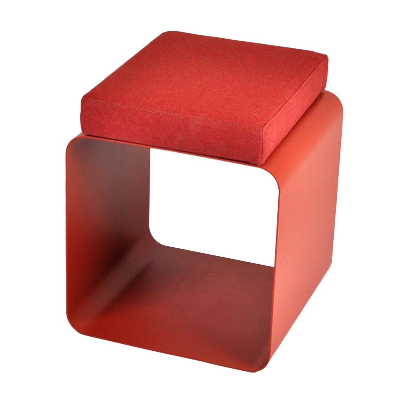 Tabouret Velours Rouge & Métal