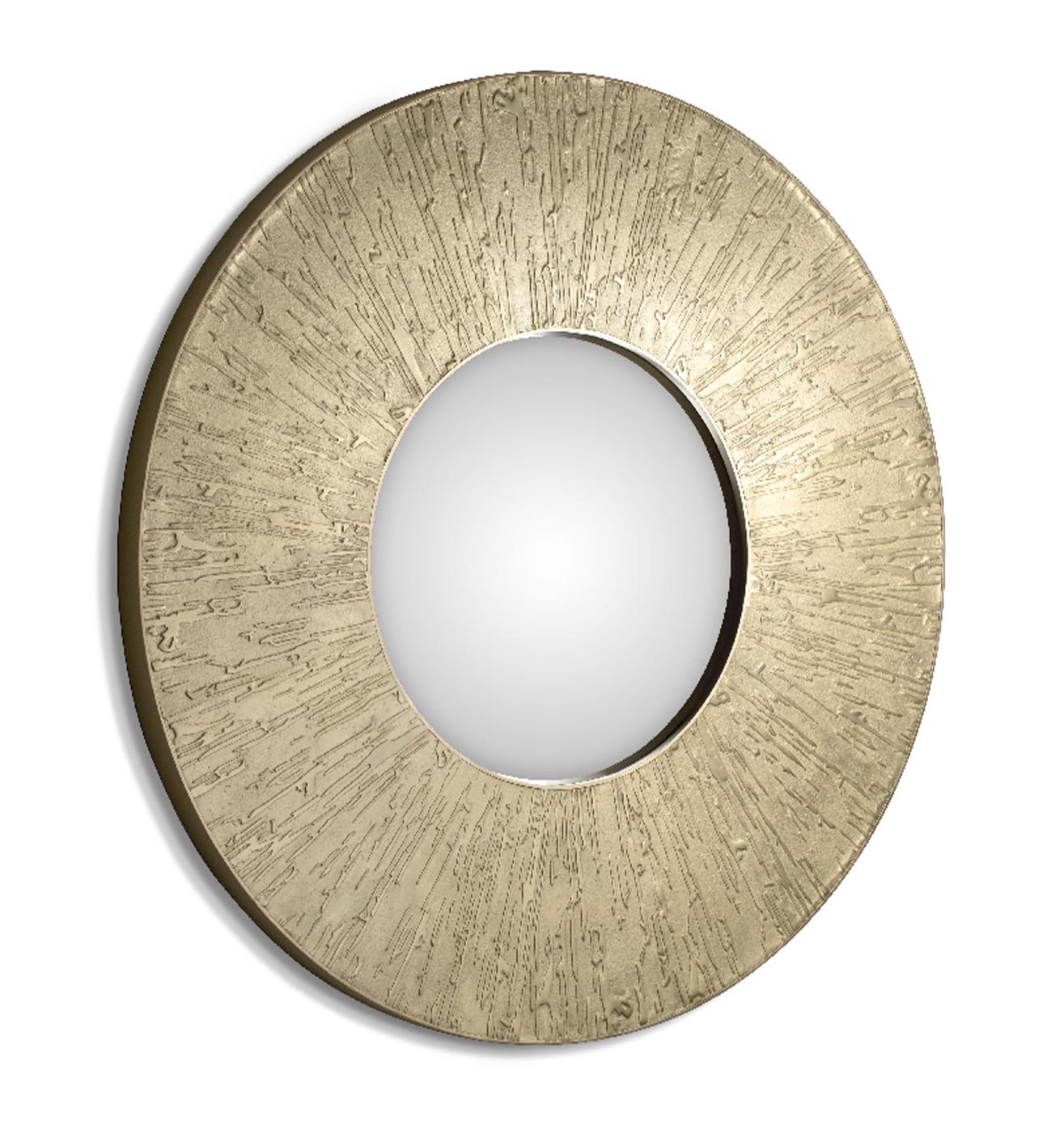 Miroir d'Accent Rond en Laiton