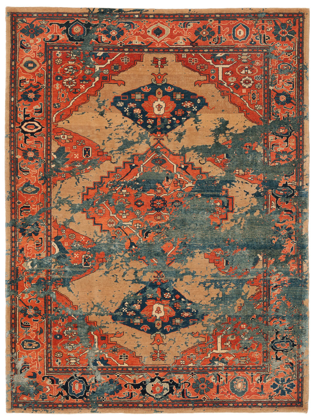 Tapis Serapi Kingsbury Ciel Bleu Foncé Soie