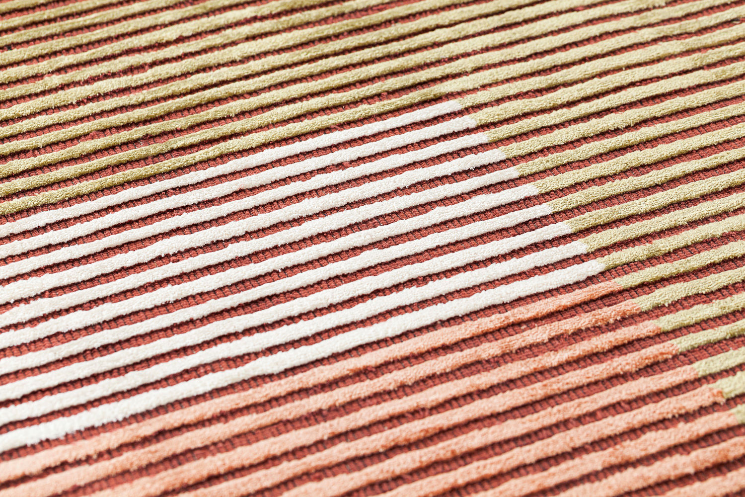 Tapis à Rayures en Viscose Tissé à la Main
