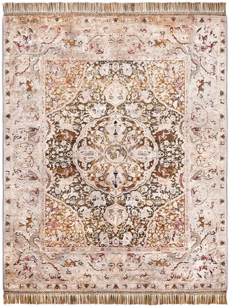 Tapis noué main de luxe Or