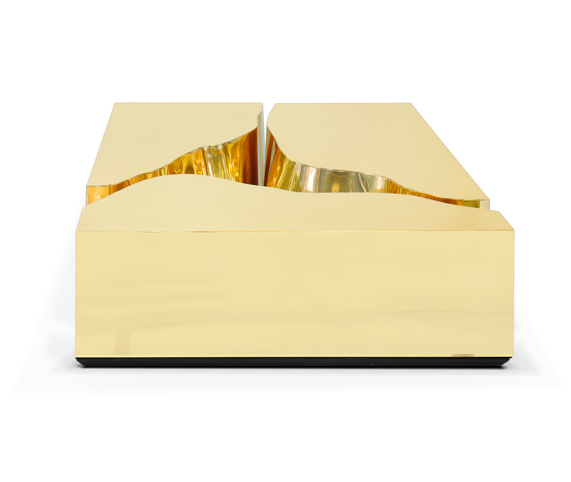 Table Basse Feuille d’Or Fissure