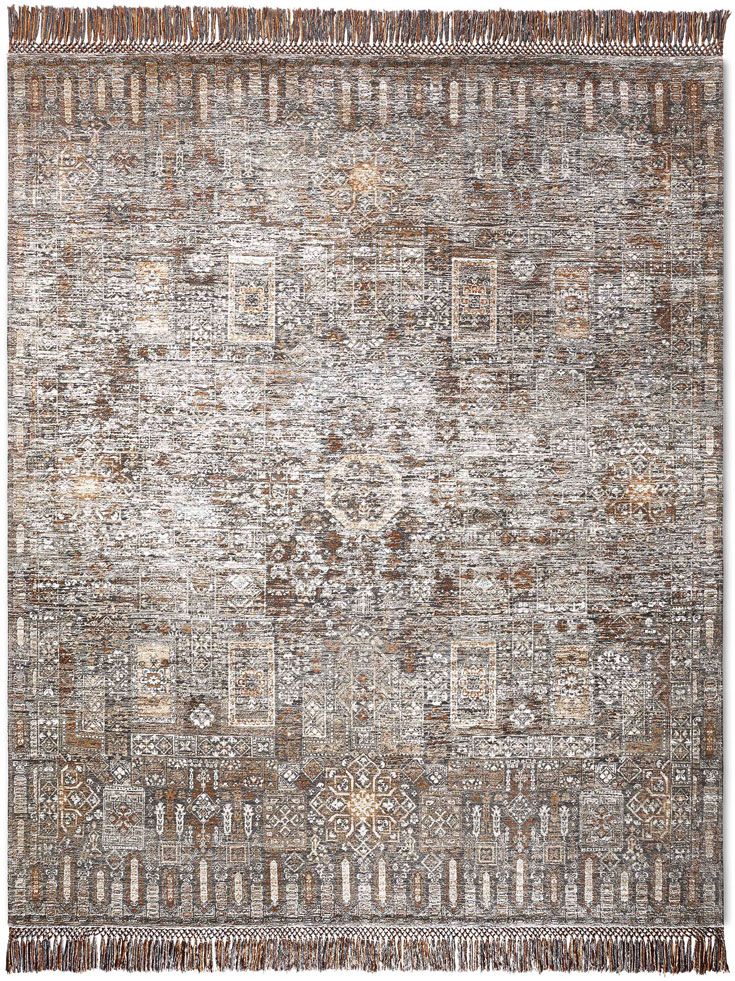 Tapis Agra No. 57 Original sur Fond Charbon | Taille: 170 x 240 cm