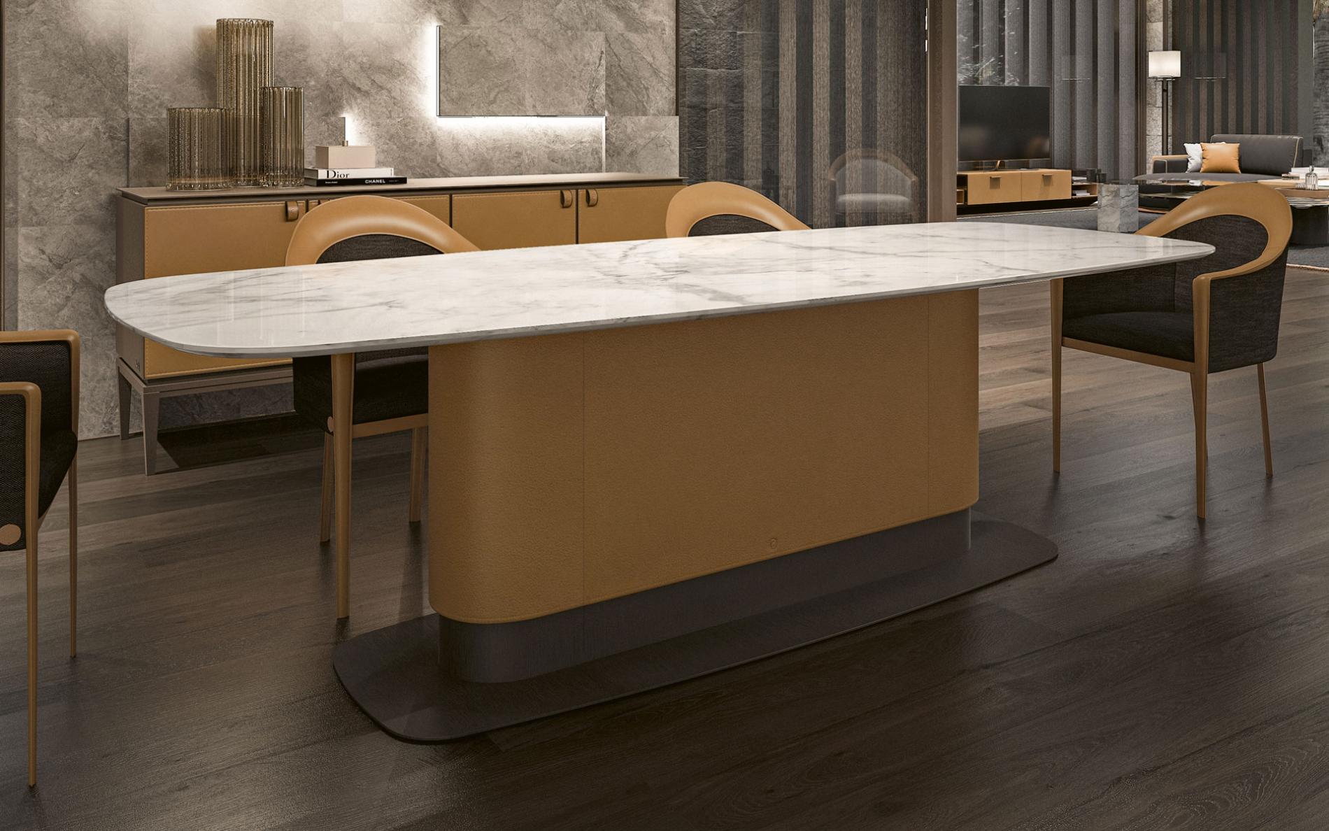 Grande Table de Salle à Manger en Marbre