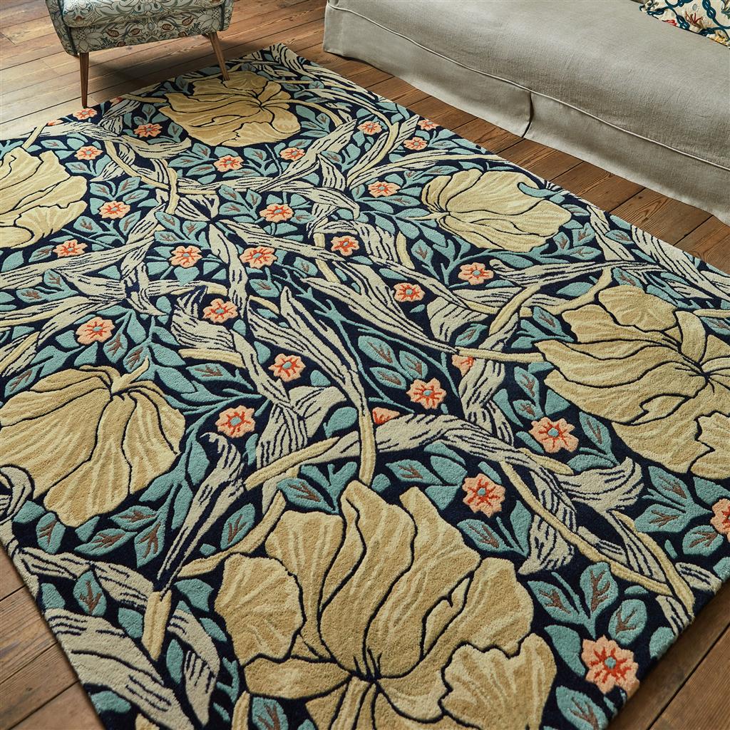 Tapis en laine Pimpernel Indigo 028818