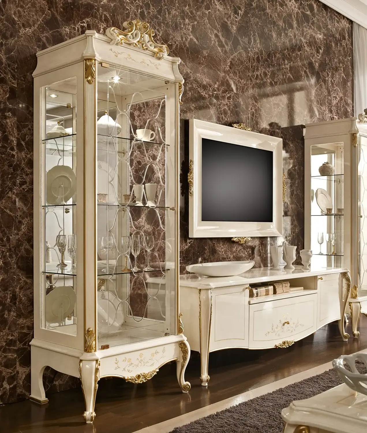 Vitrine Italienne Ivoire