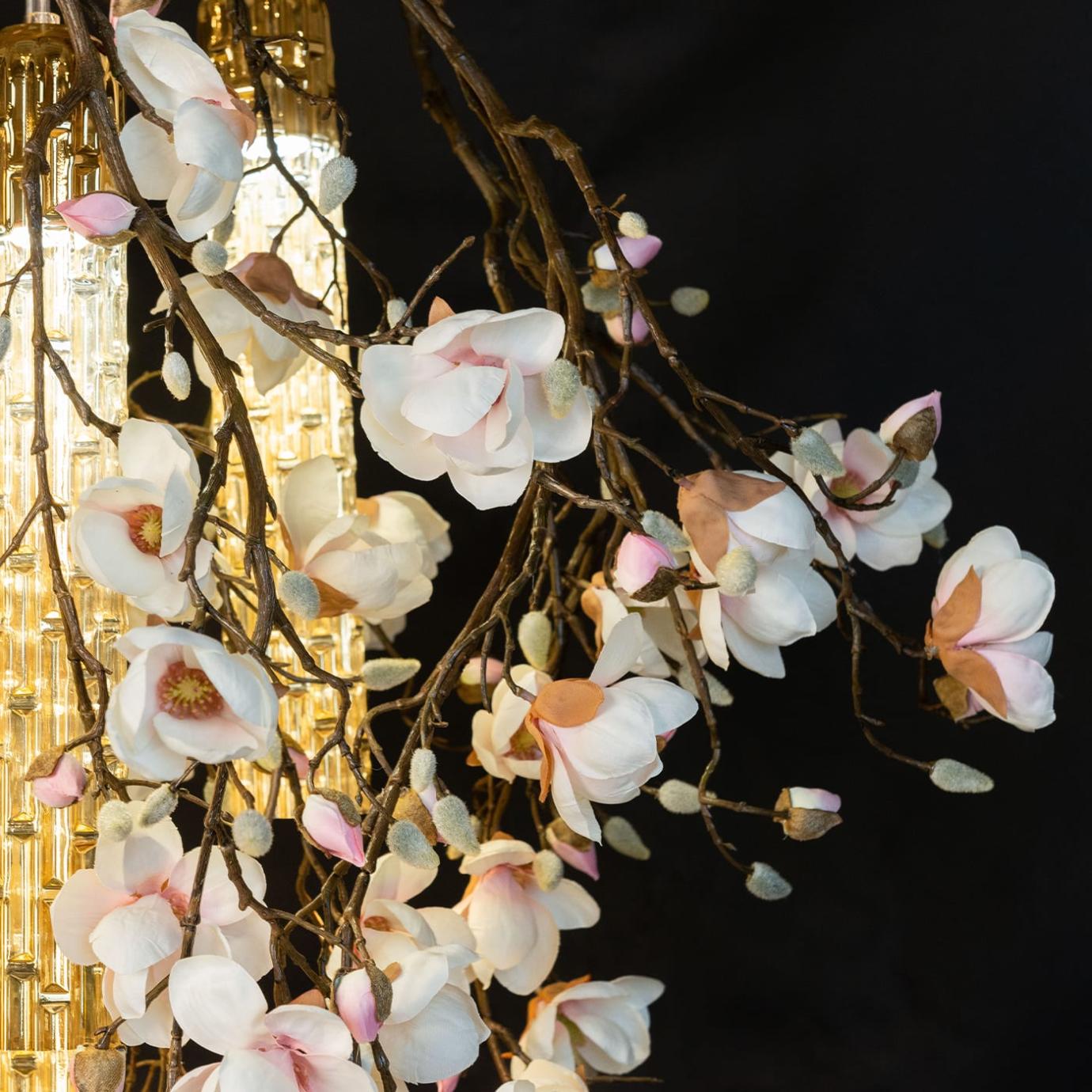 Lustre blanc et or Magnolia