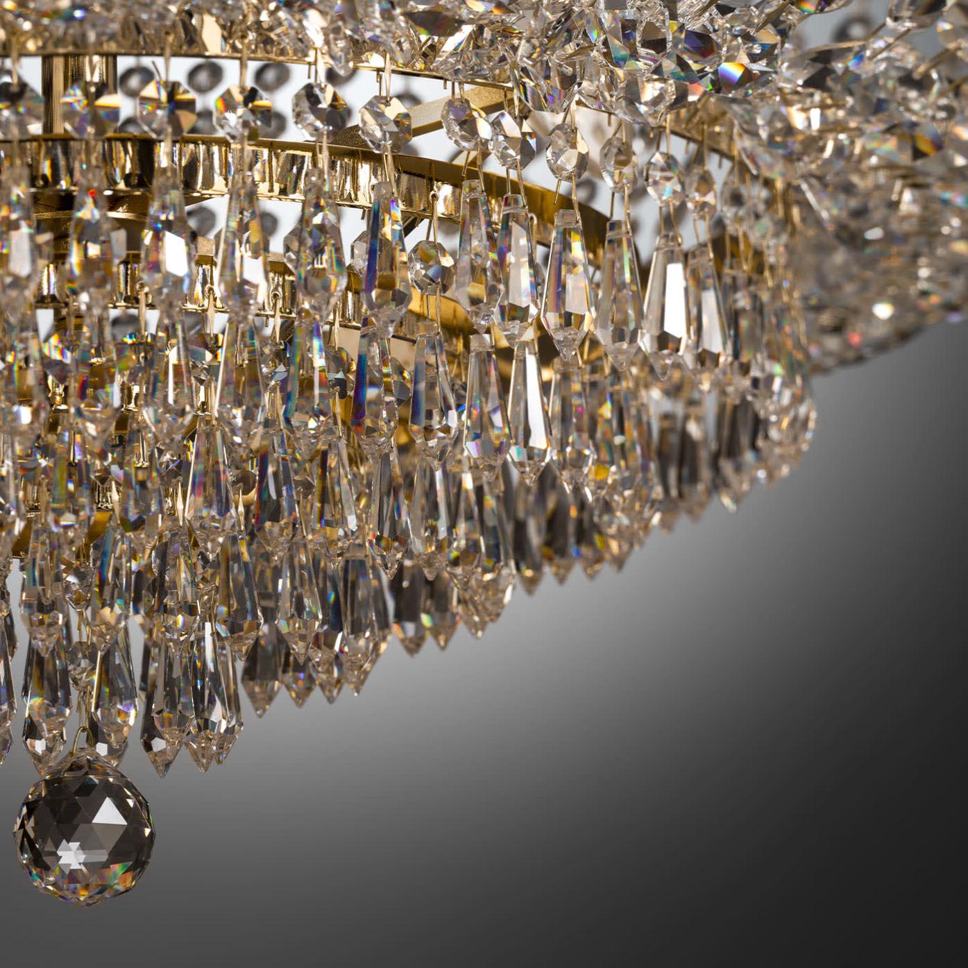 Lustre de Luxe en Cristal Finition Or Doux