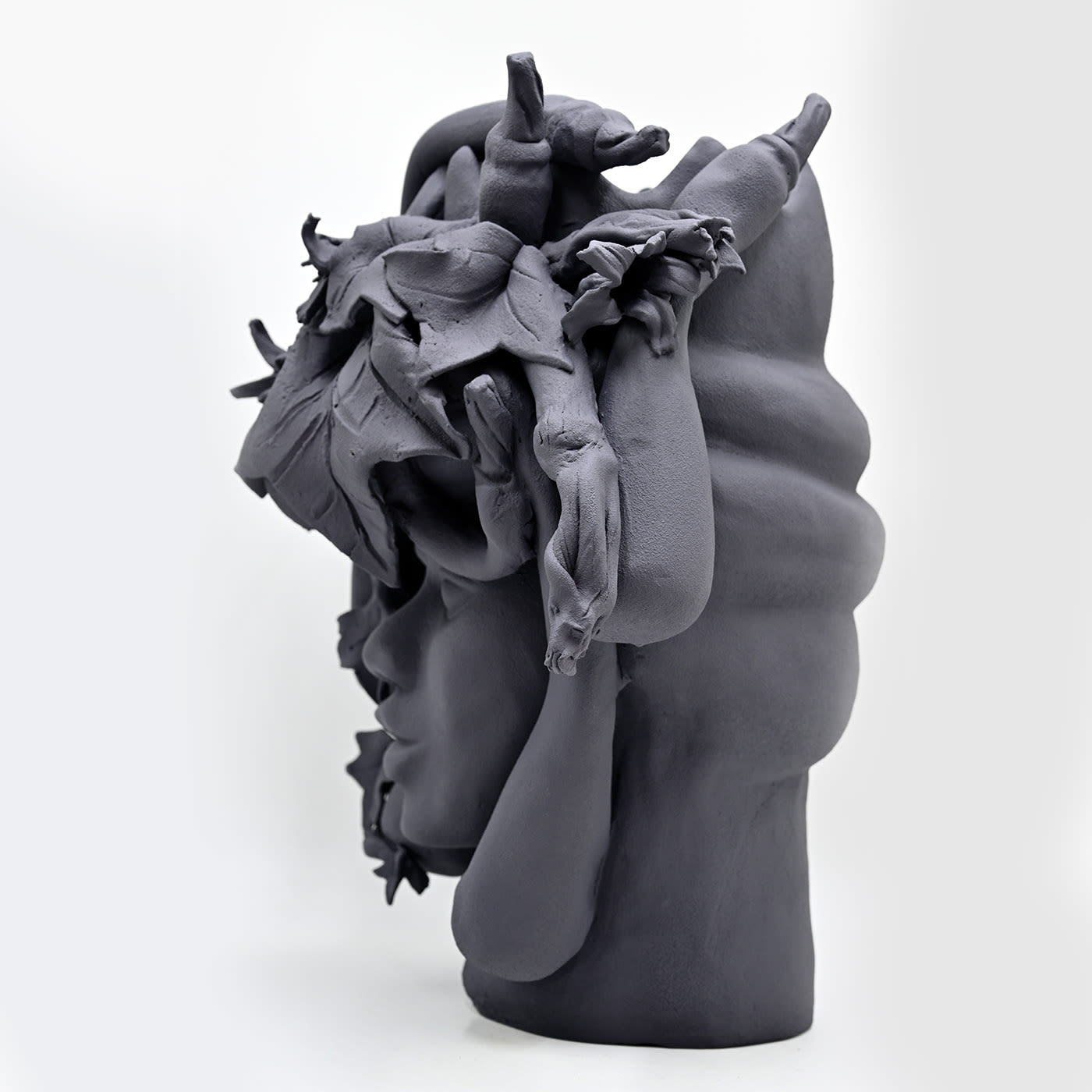 Sculpture Tête De Maure Grise