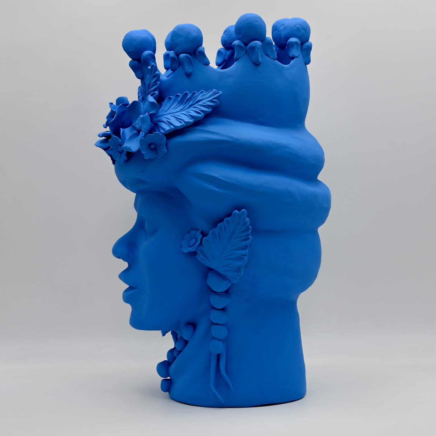 Sculpture Tête De Maure Bleu