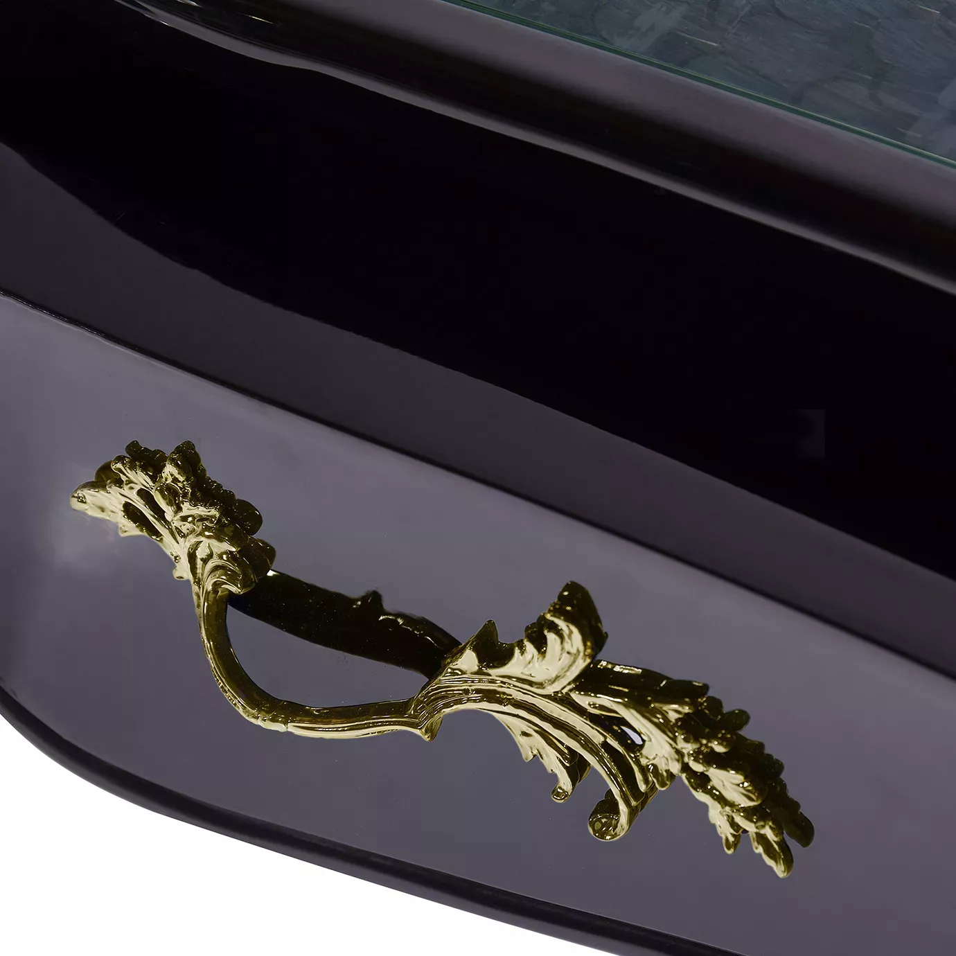 Bureau Ormolu Plateau Plume de Paon Exotique