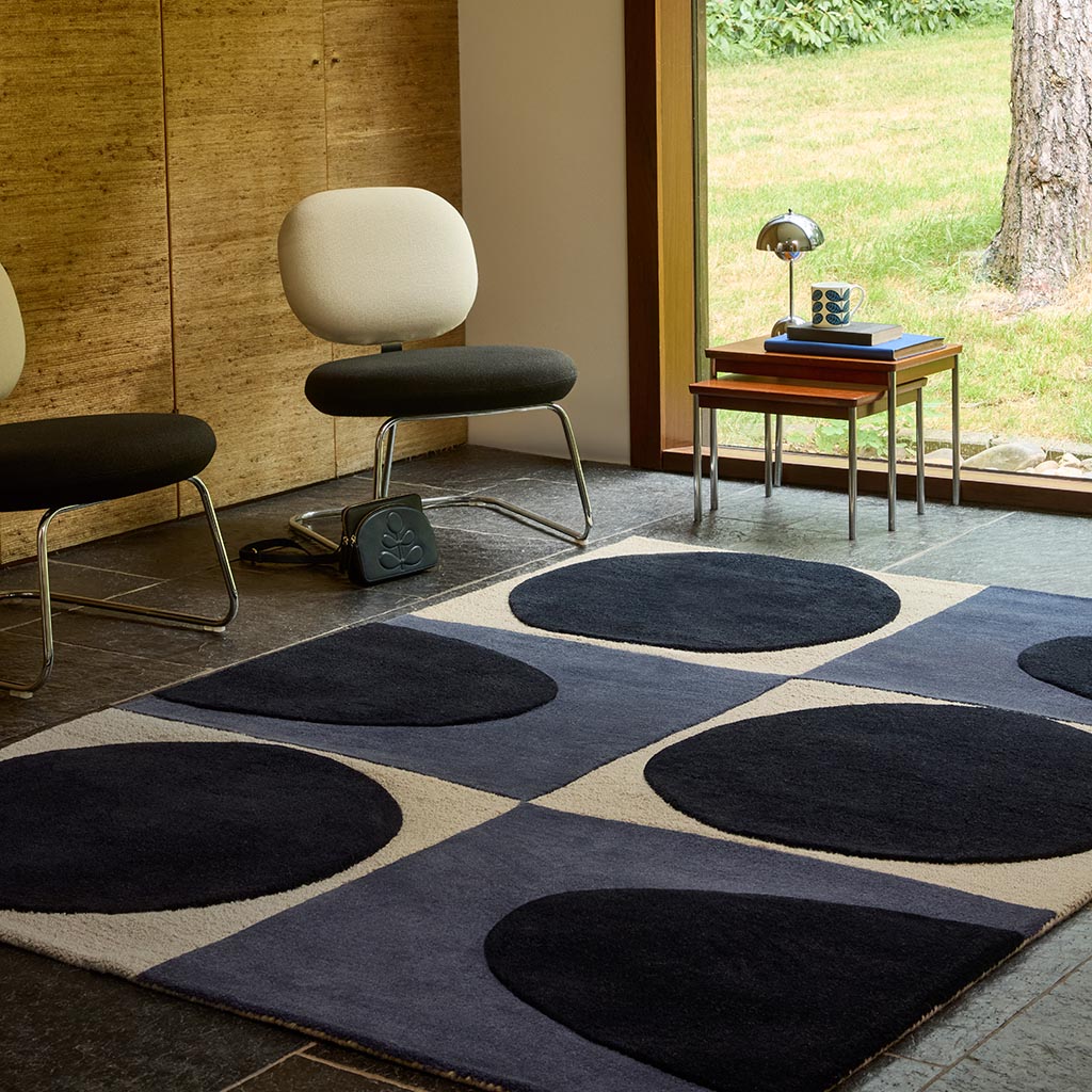 Spot Square Blue / Navy Tapis