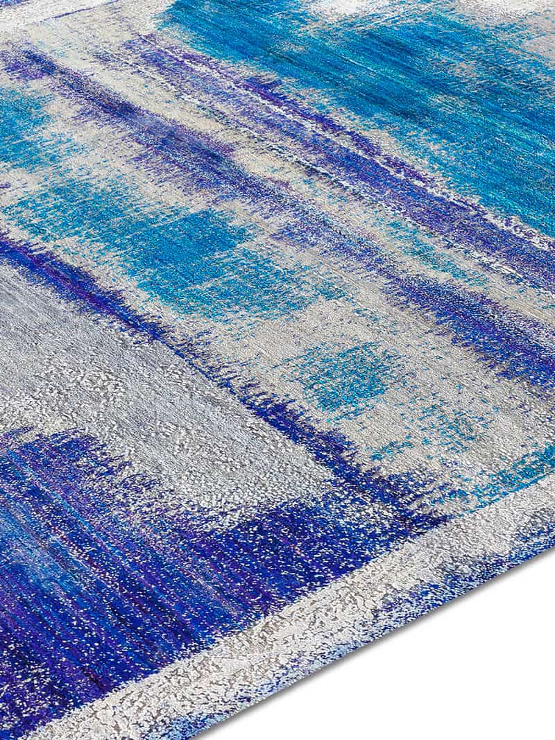 Tapis No. 06 Mélange Bleu sur Gris