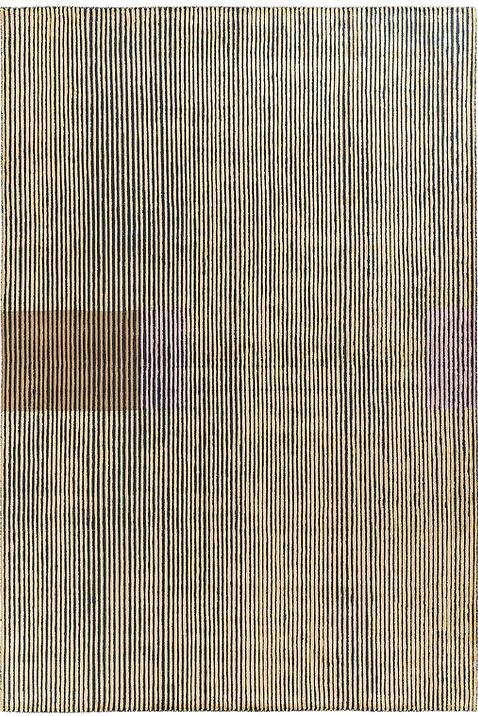 Tapis à Rayures en Viscose Tissé à la Main