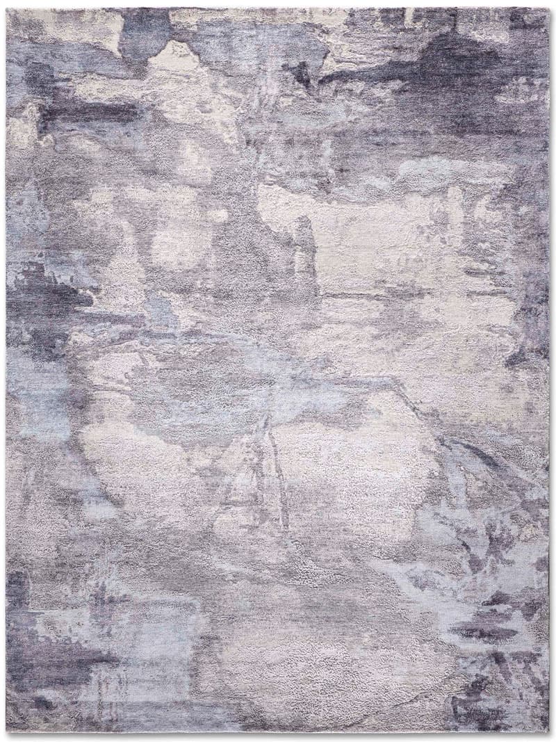 Tapis noué main Gris Clair
