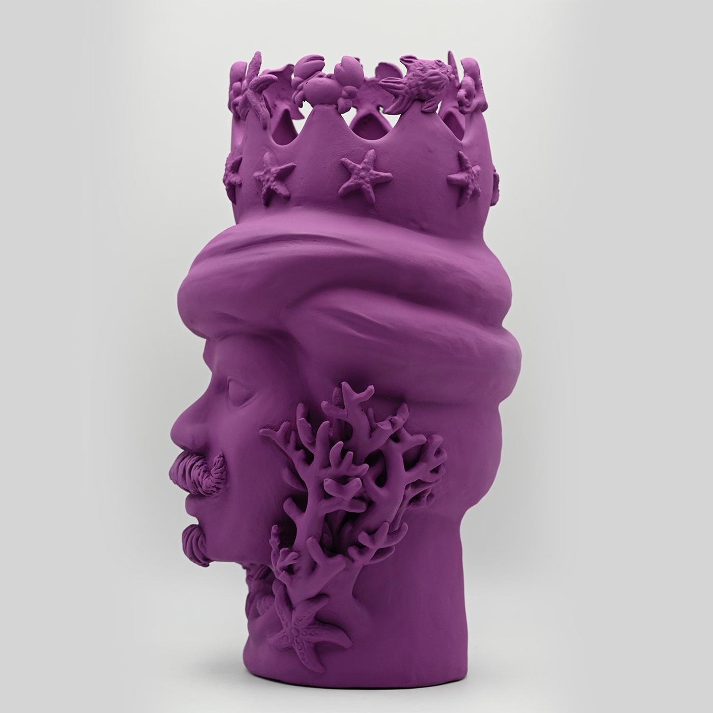 Sculpture Tête De Maure Violette