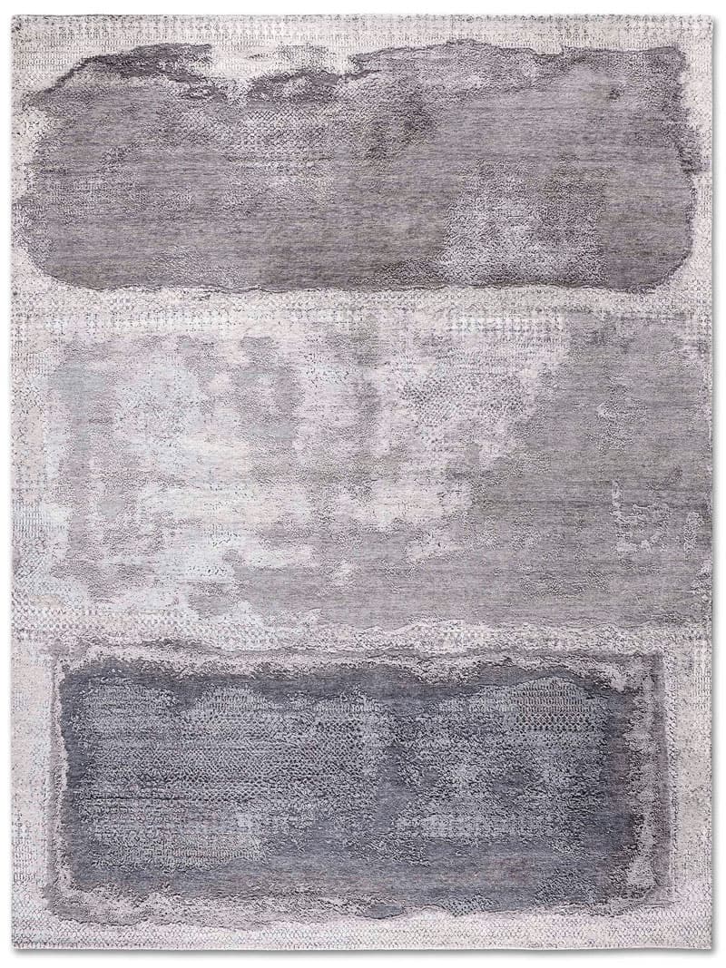 Tapis tissé main Argent Blanc Gris | Taille: 274 x 365 cm