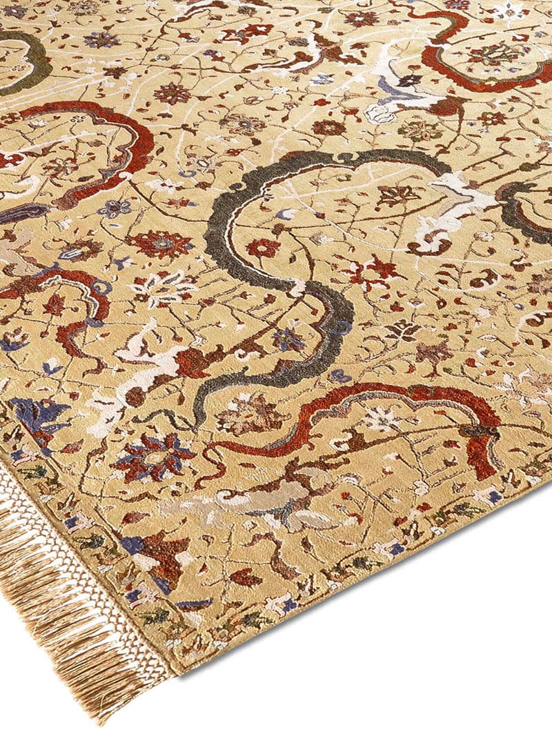 Tapis de luxe Tabriz Jaune