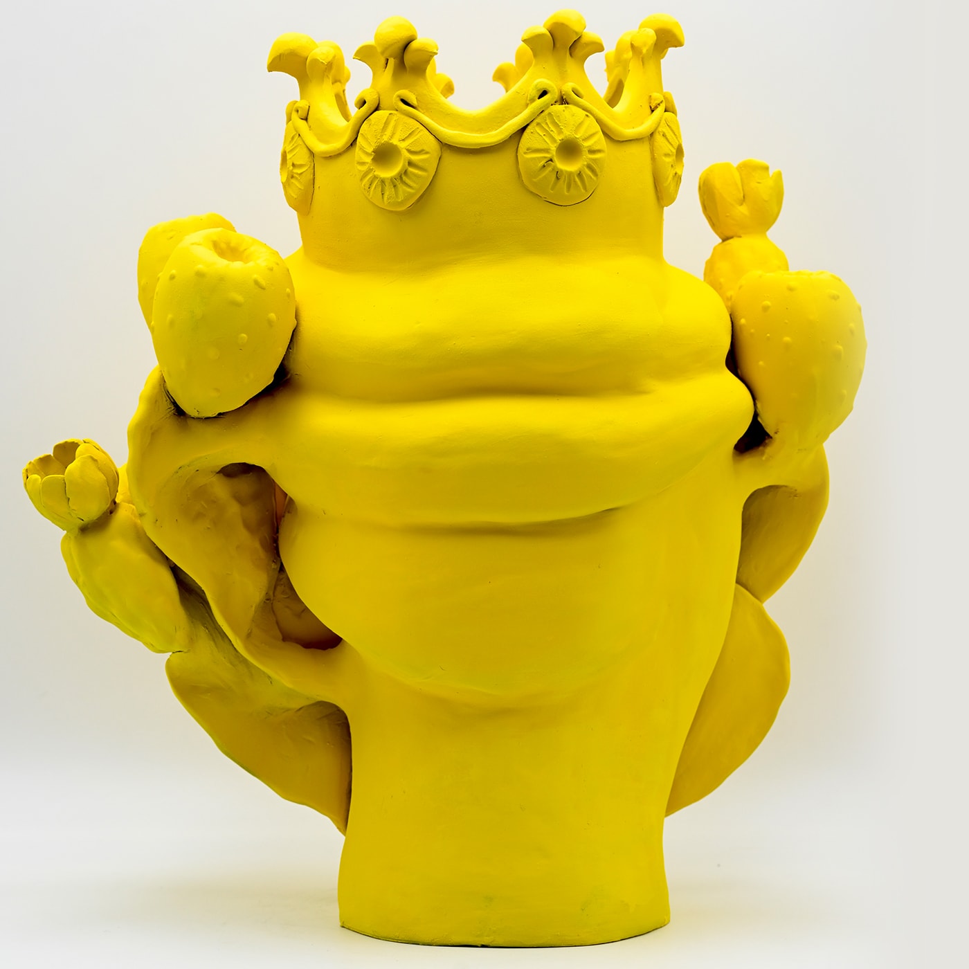 Sculpture Tête De Maure Jaune Mat
